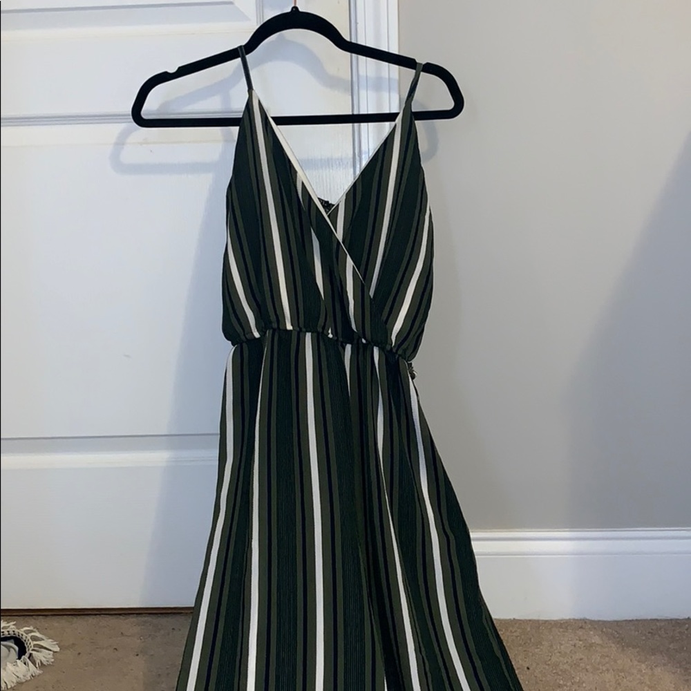 Olive & Black striped jumpsuit